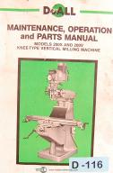 DoAll-DoAll 200S, 200V, Knee Type Milling Machine, Operations Maint & Parts Manual-200S-200V-01